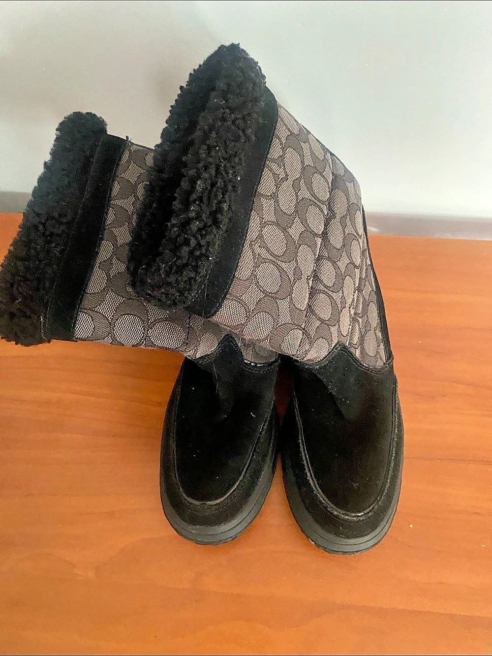 Coach Nikole Signature Winter Boots Women's Winter Boots Black & Brown